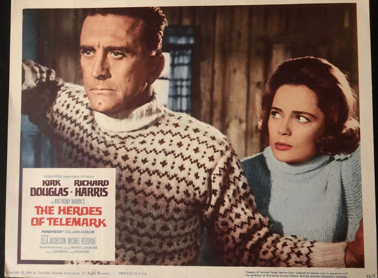 Kirk Douglas på plakaten til The Heroes of Telemark