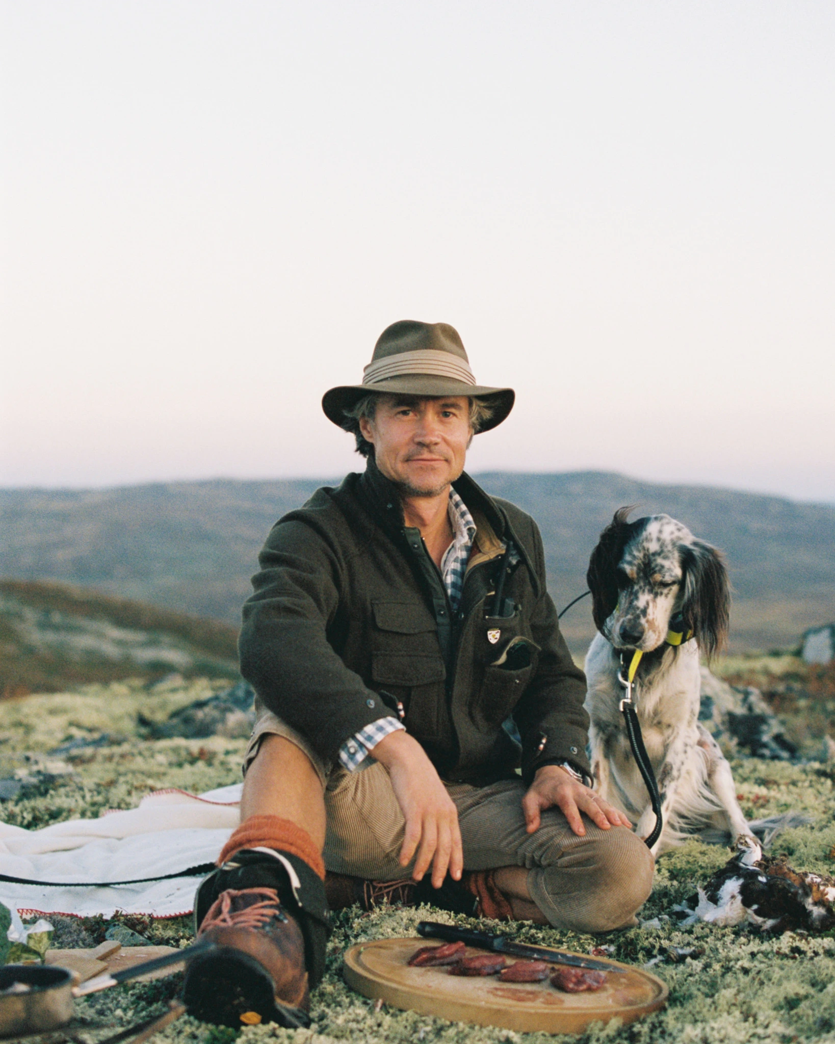 Jørgen Amundsen med hunden Pirat på Ryssefjell